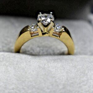 GIA .75ct D-E I2 Diamond 14K Gold Shane Co Engagement Wedding Ring, Box & Papers
